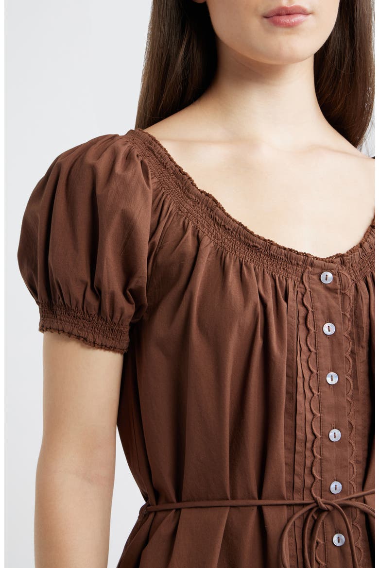 Jayne Organic Cotton Minidress, Alternate, color, CHOCOLATE