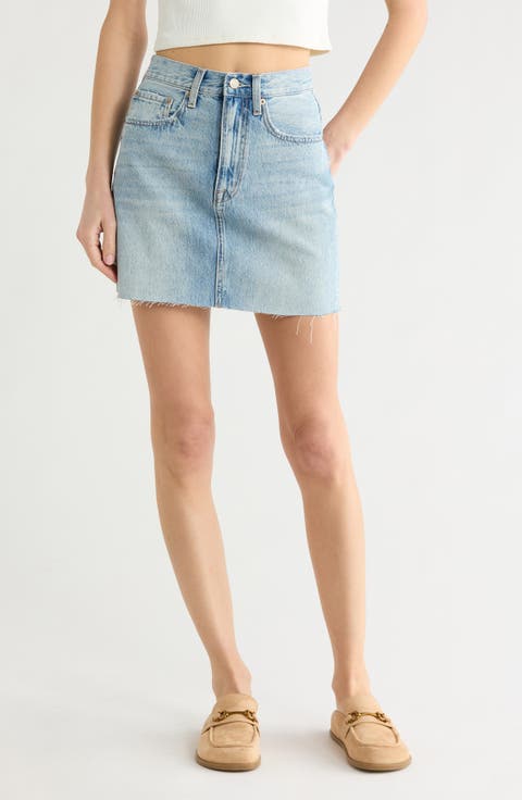 Skye High Waist Denim Miniskirt