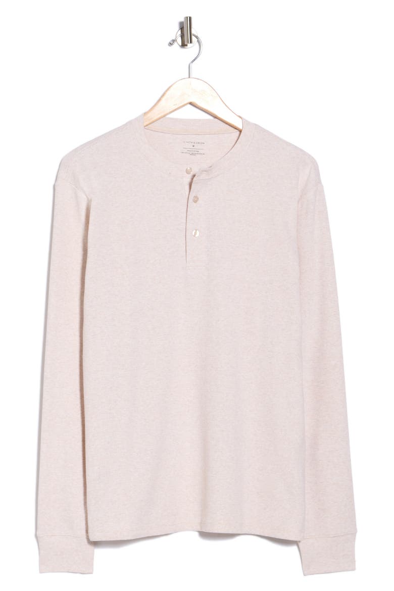Long Sleeve Textured Henley, Alternate, color, BEIGE OATMEAL LIGHT HEATHER
