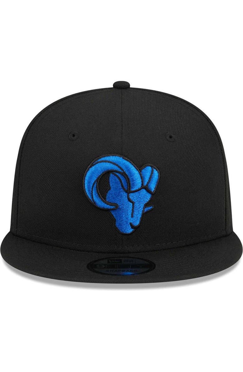 New Era Men's New Era Black Los Angeles Rams Goth Side Script 9FIFTY Snapback Hat, Alternate, color,