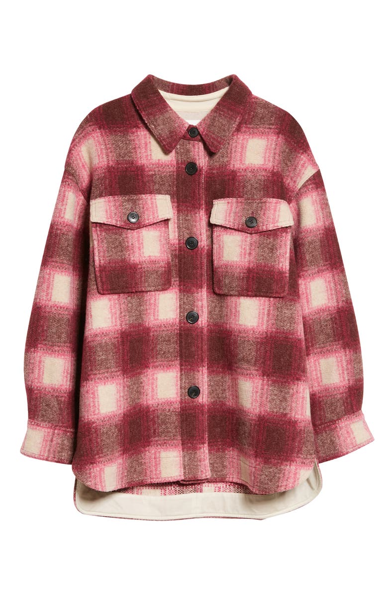 Isabel Marant Étoile Harveli Oversize Plaid Cotton Jacket, Alternate, color, 