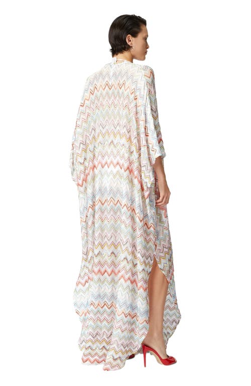 MISSONI MISSONI LONG KAFTAN WITH 3D ZIG ZAG LAMÉ AND BATWING SLEEVES 