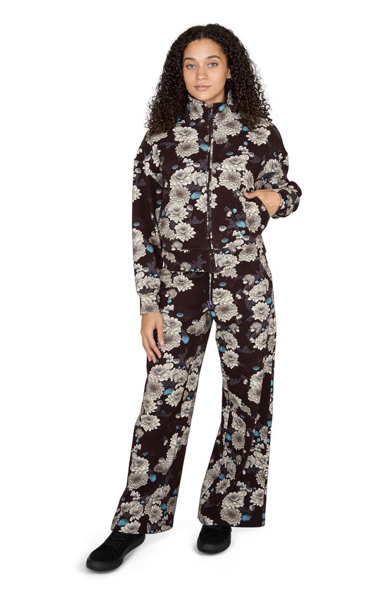 Lords of Harlech June Brushed Knit Crop Jacket, Alternate, color, Serious Floral Black