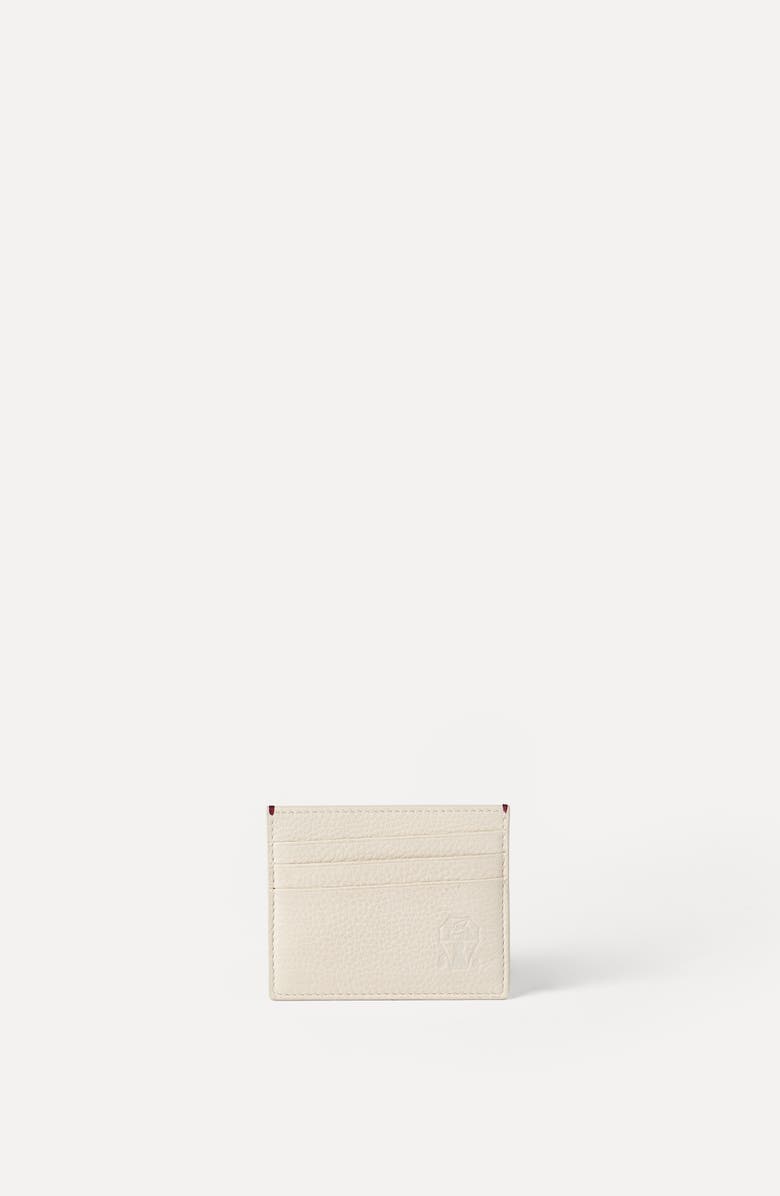 Brunello Cucinelli Calfskin card case, Alternate, color, Chalk