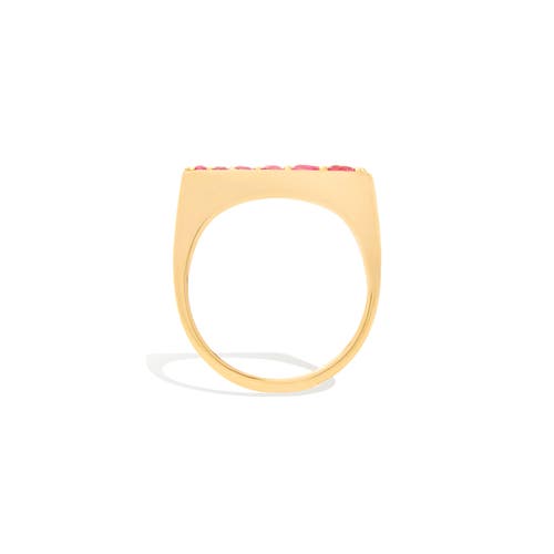 Campbell + Charlotte Edge Tapered Stacking Ring In Gold
