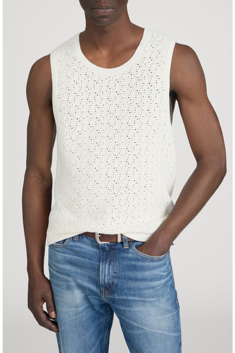 Open Stitch Sleeveless Sweater, Main, color, OFF WHITE
