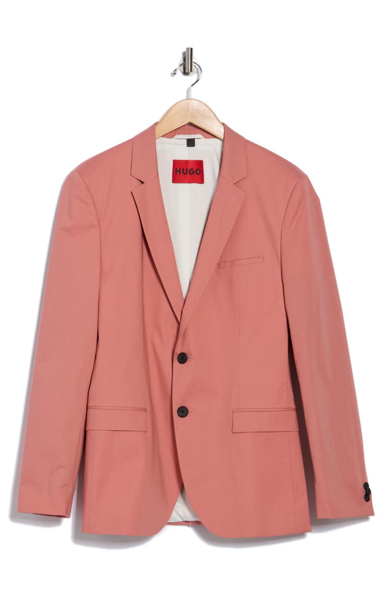 HUGO Arti Stretch Cotton Sport Coat, Alternate, color, Open Pink