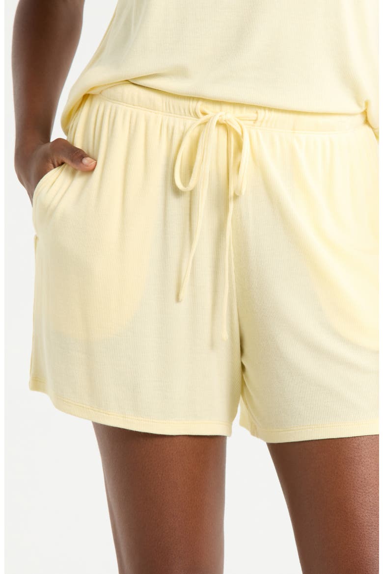 Moonlight Eco Easy Rib Short Pajamas, Alternate, color, YELLOW FLAN