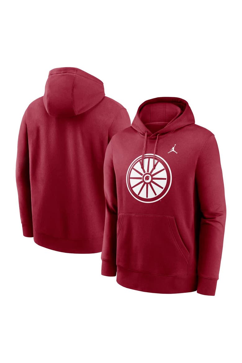 Men's Jordan Brand Crimson Oklahoma Sooners Primetime Alternate Logo Club Fleece Pullover Hoodie, Alternate, color, Crimson
