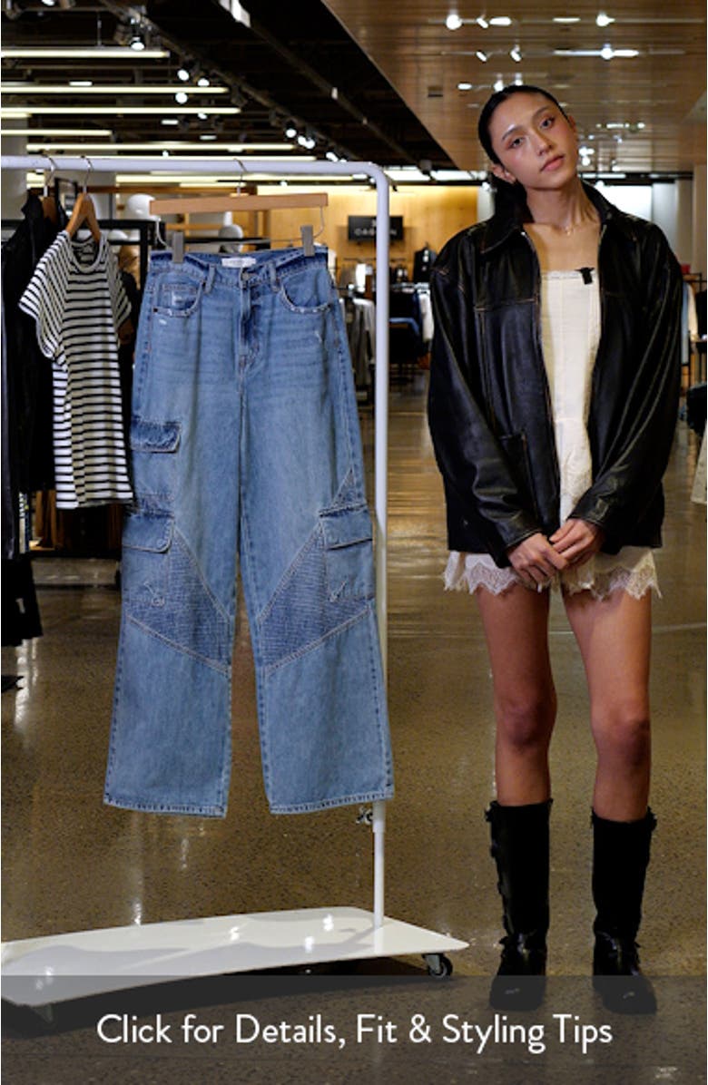 Moto Carpenter Wide Leg Jeans, sales video thumbnail