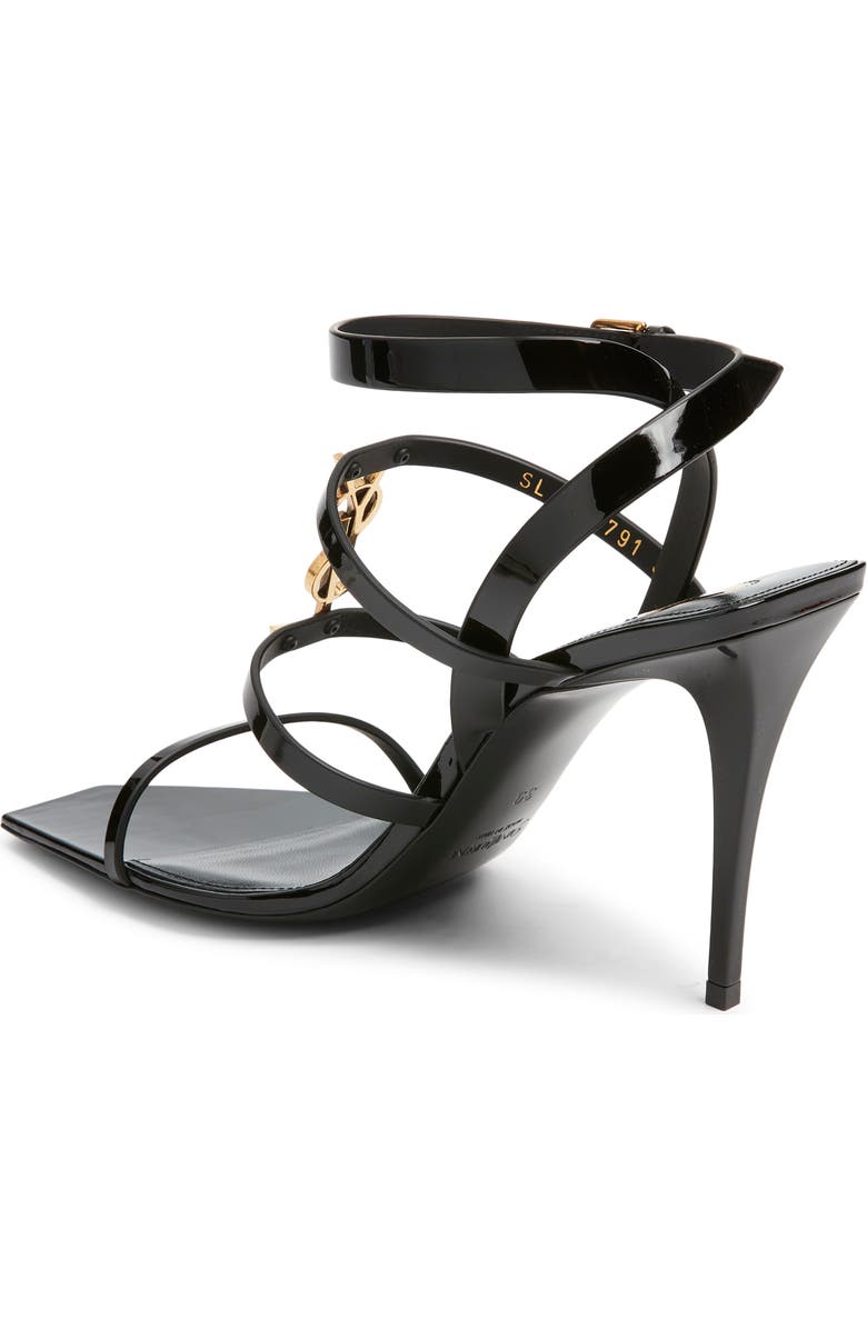 Saint Laurent Cassandra Sandal, Alternate, color, Noir