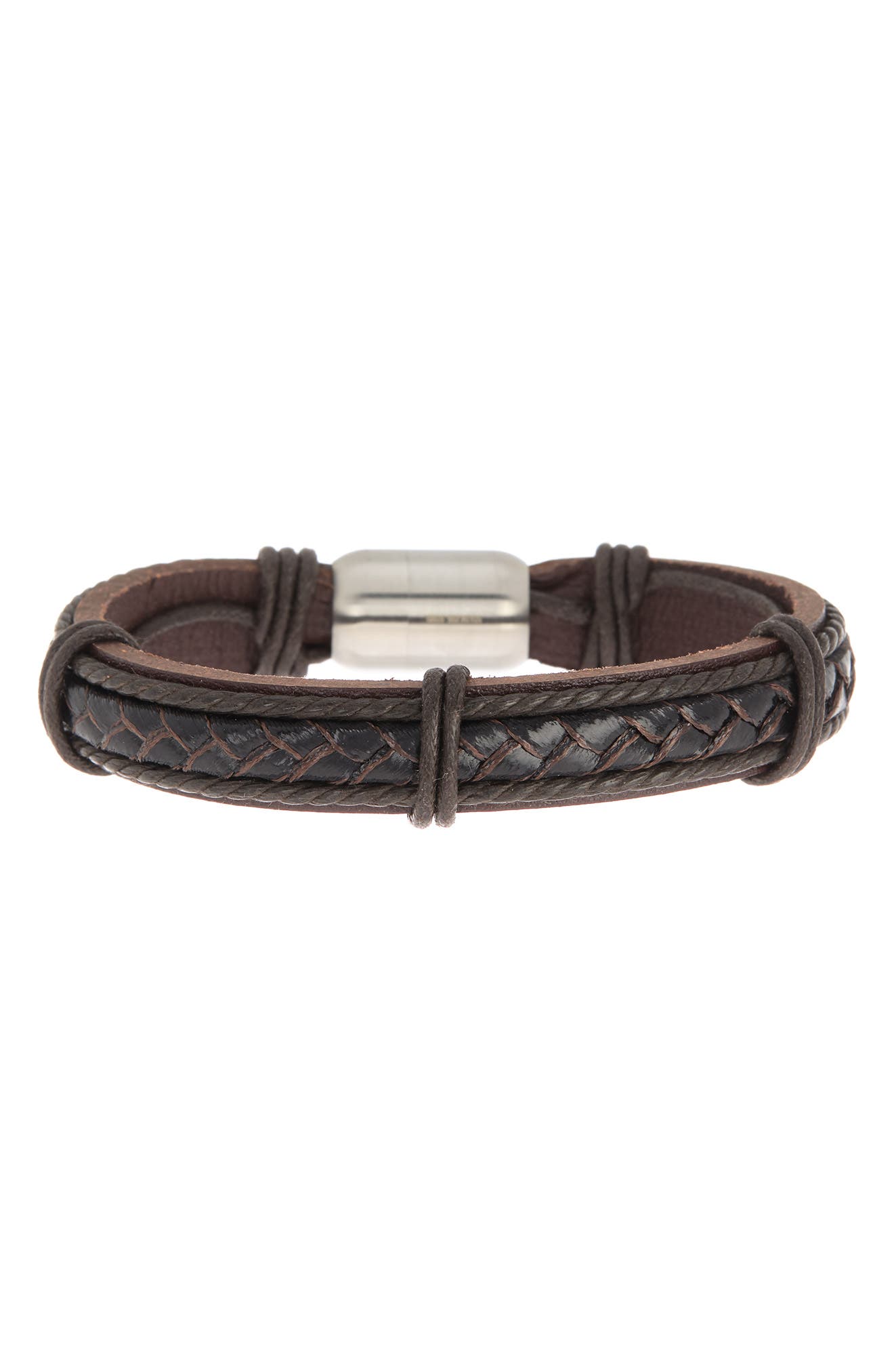 HMY JEWELRY Braided Leather Strap Bracelet