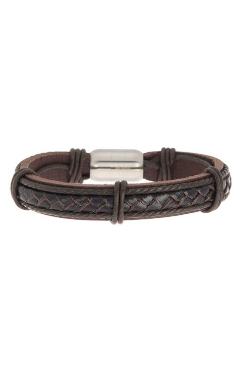 Braided Leather Strap Bracelet