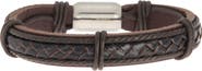 HMY JEWELRY Braided Leather Strap Bracelet