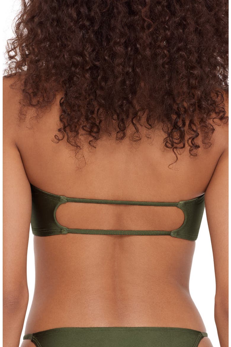 Beaded Cutout Strapless Bikini Top, Alternate, color, OLIVE