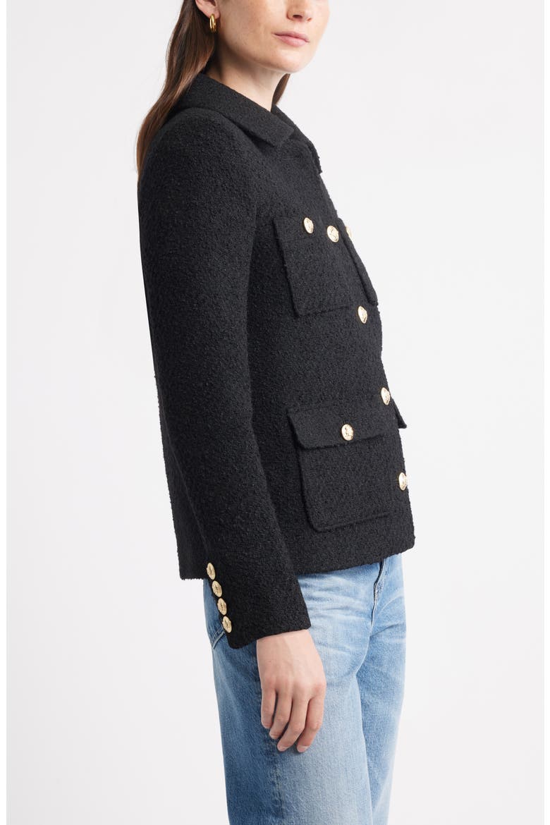 Bouclé Jacket, Alternate, color, BLACK