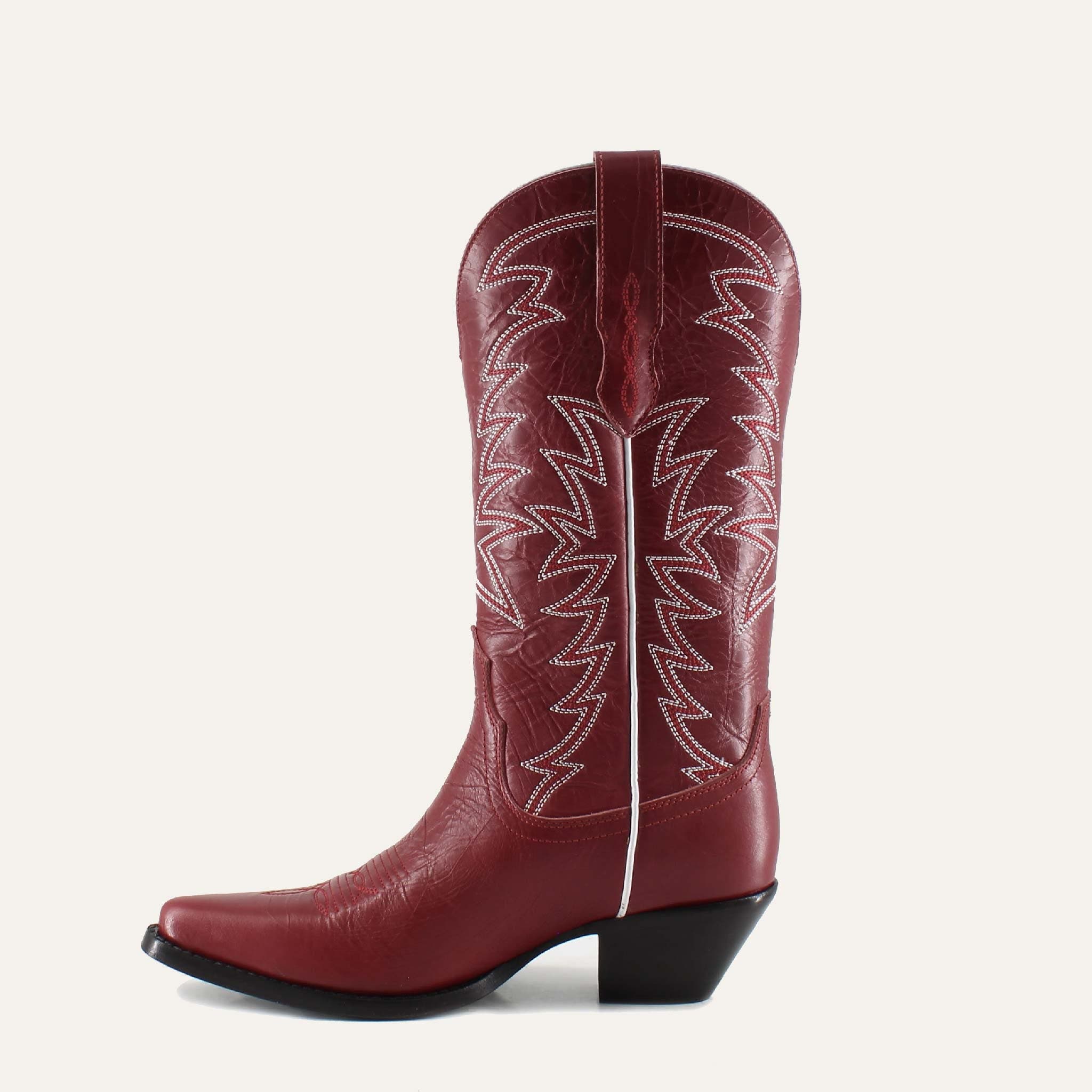 Isabella Leather Boots, Alternate, color, Red