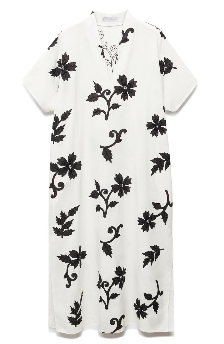 MANGO Floral Print Cotton & Linen Dress | Nordstrom