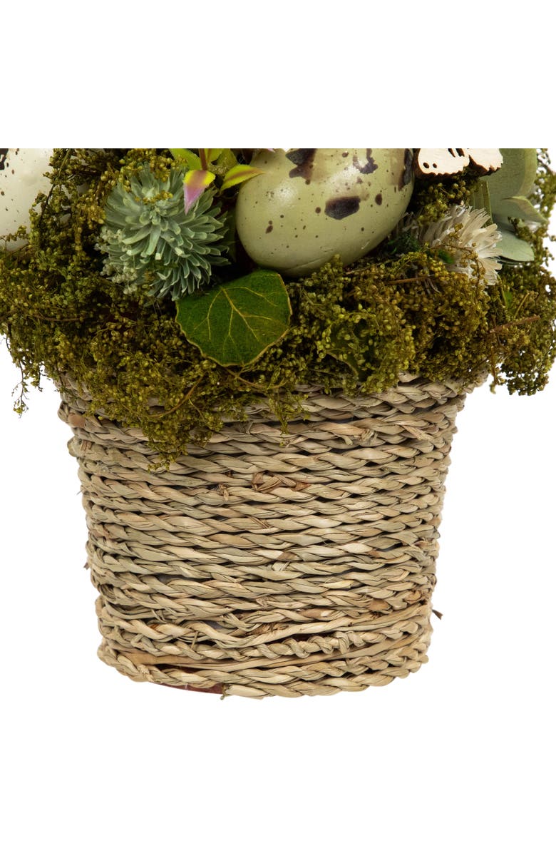 Northlight Butterflies and Easter Eggs Artificial Floral Arrangement - 7", Alternate, color, Green