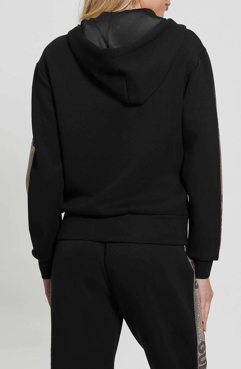 GUESS Studs Logo Zip Hoodie, Alternate, color, 