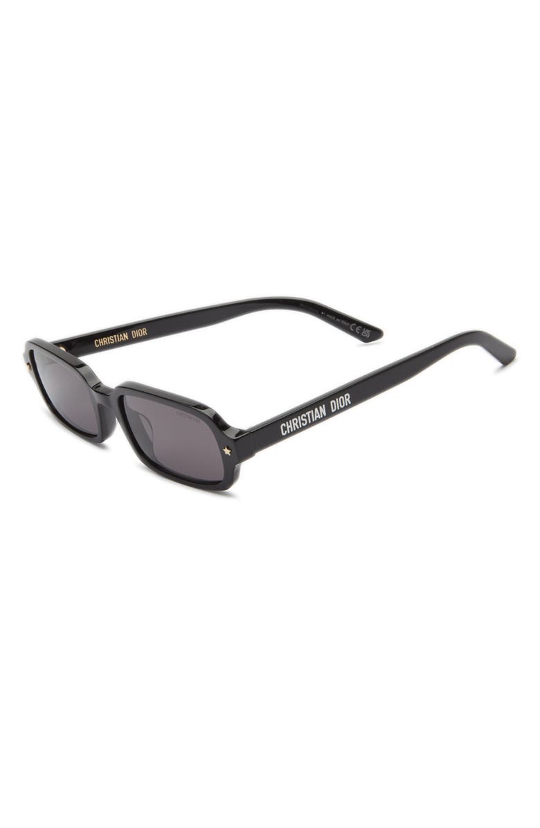 DIOR 'DiorPacific S3I 52mm Rectangular Sunglasses, Alternate, color, Shiny Black / Smoke