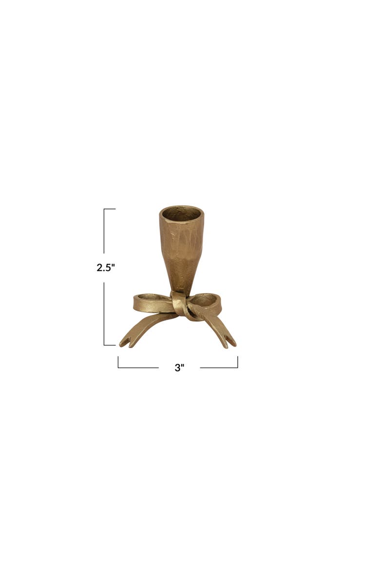 Bow Shaped Taper Holder, Alternate, color, Brass