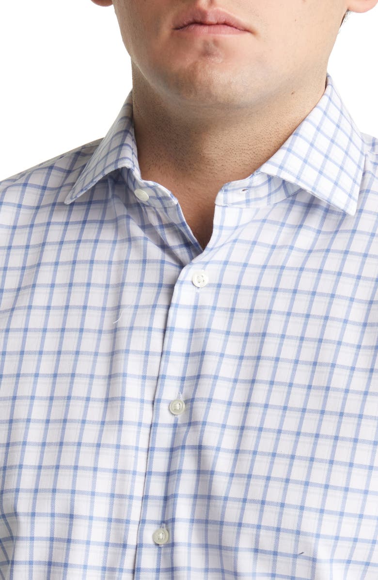 Nordstrom Trim Fit Non-Iron Windowpane Dress Shirt, Alternate, color, 
