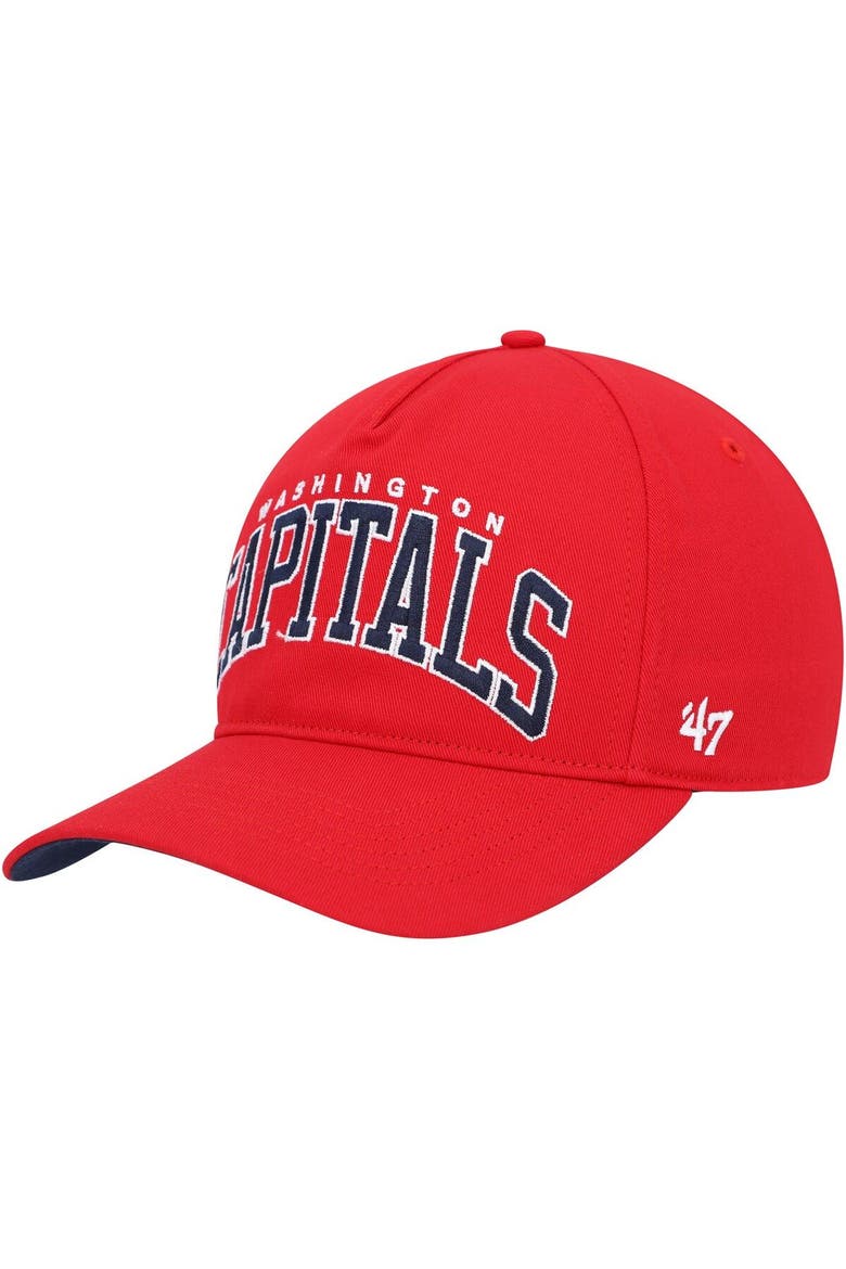 Men's '47 Red Washington Capitals Block Arch Hitch Snapback Hat, Alternate, color, Red