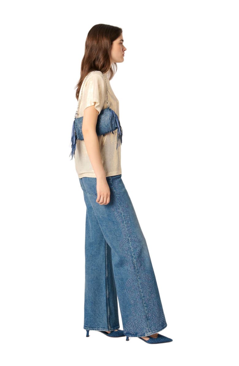 maje Metallic T-shirt, Alternate, color, 