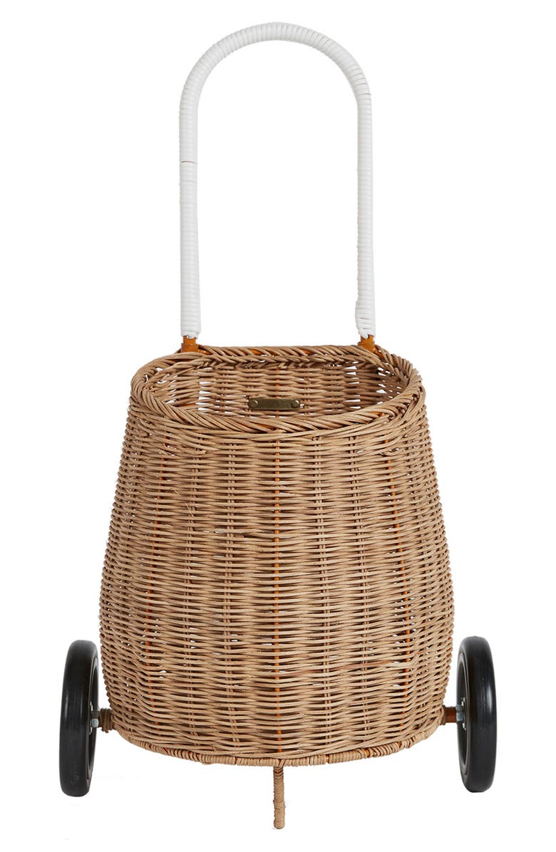Olli Ella Luggy Wheeled Rattan Basket, Main, color,