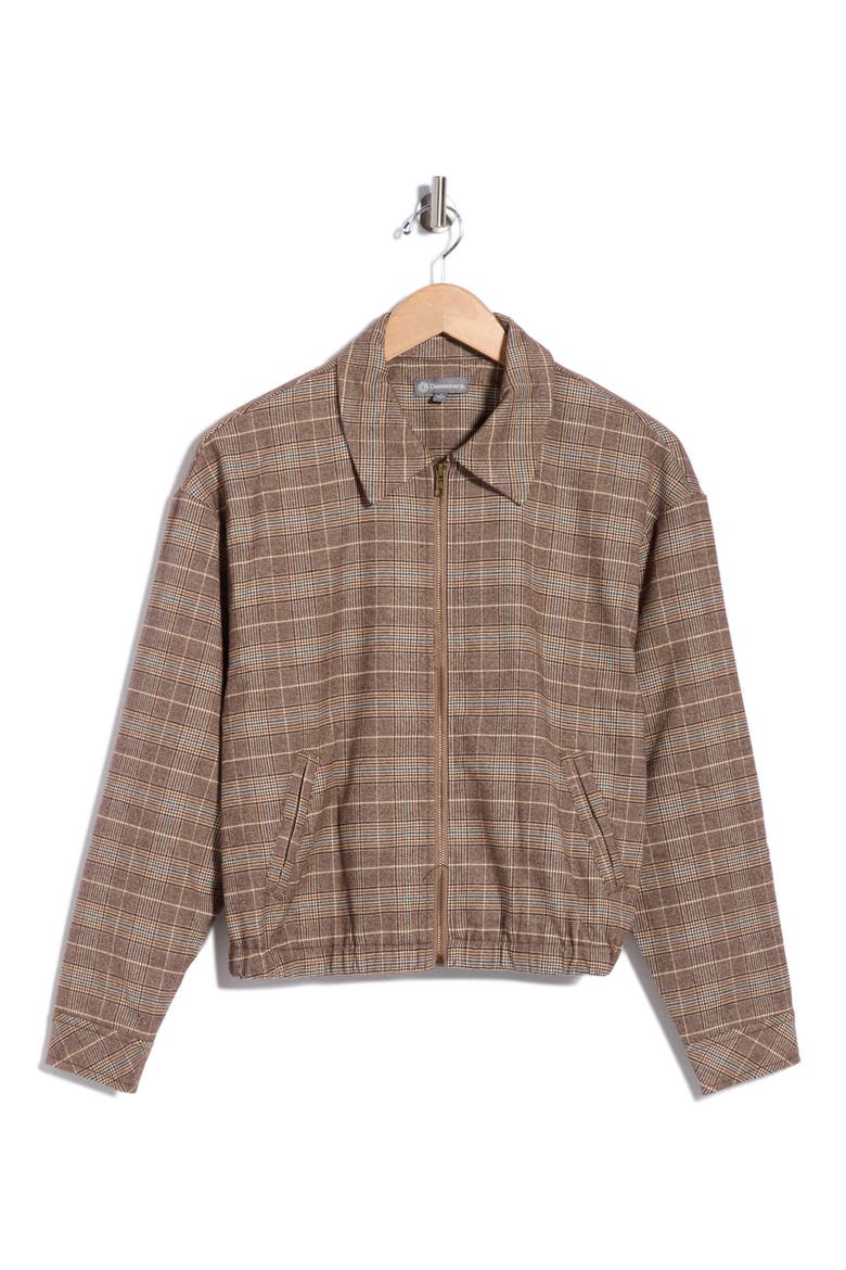 Zip Bubble Hem Jacket, Main, color, PLAID MULTI