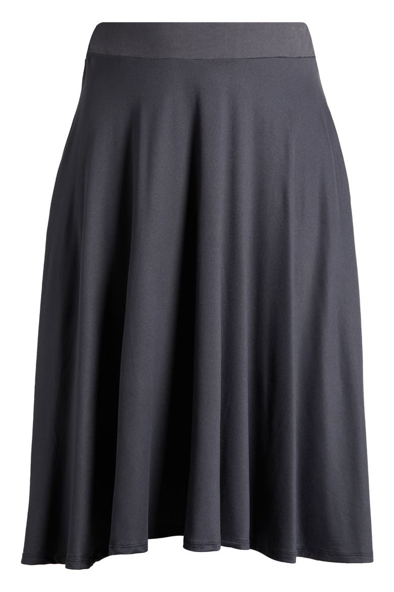 Flowy Jersey Midi Skirt, Alternate, color, GREY