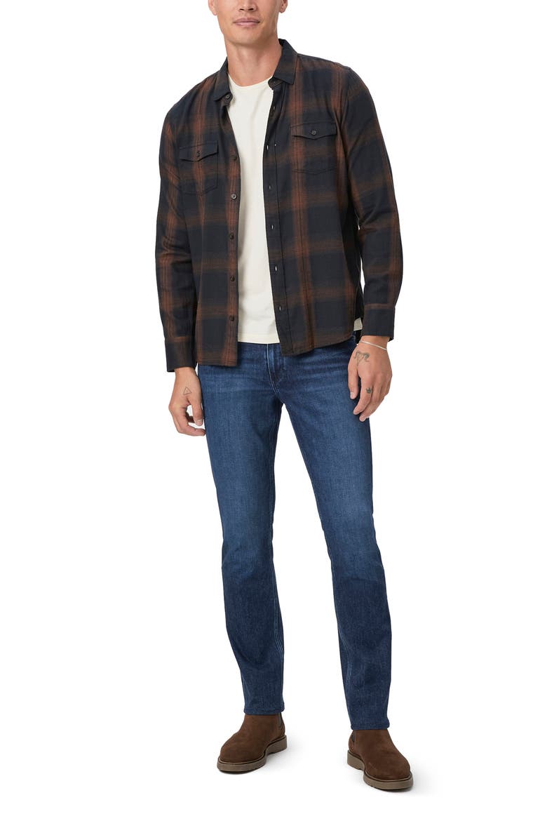 Everett Plaid Flannel Button-Up Shirt, Alternate, color, CARBON SHELL