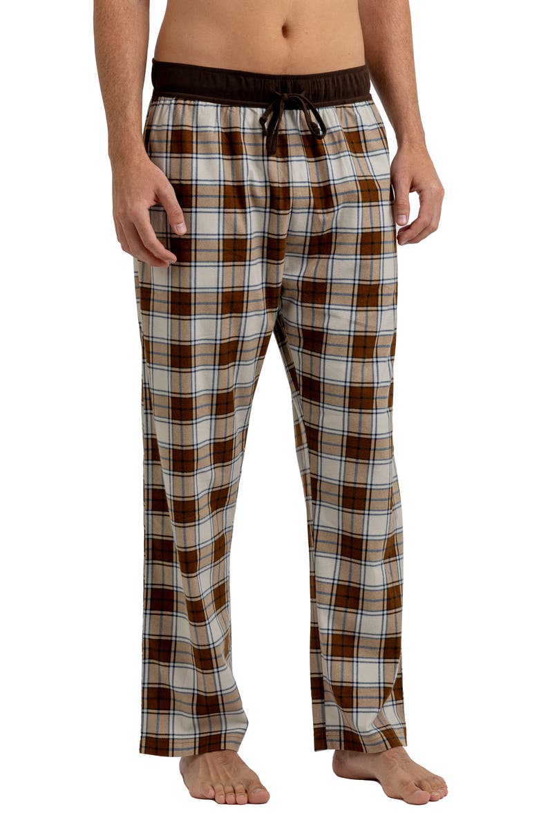 Rainforest Brushed Plaid Flannel Lounge Pants, Main, color, Earth/Moonstruck