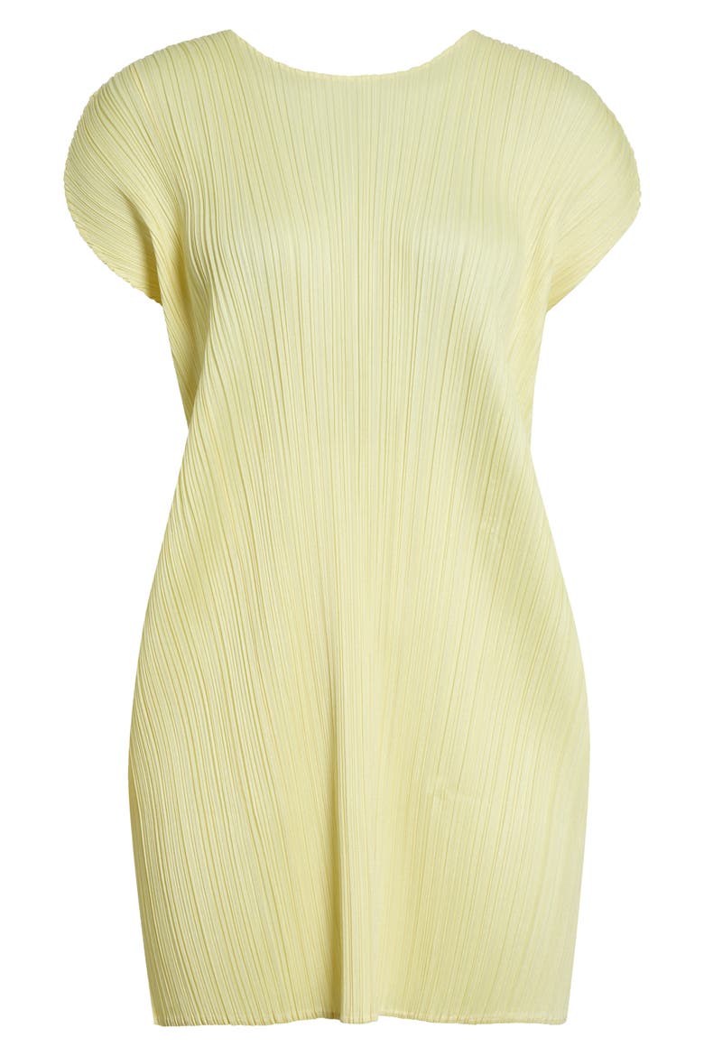 Monthly Colors July Pleated Dress, Main, color, PALE YELLOW