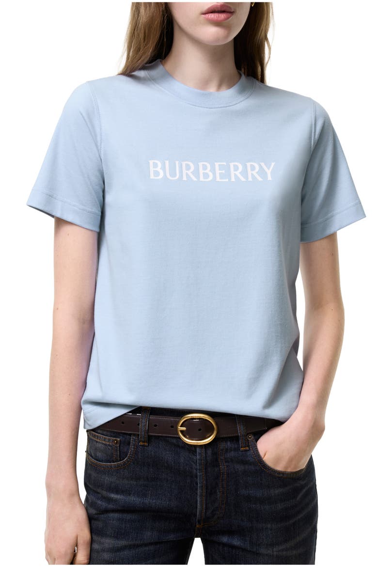 Logo Cotton T-shirt, Main, color, Sunbleached blue