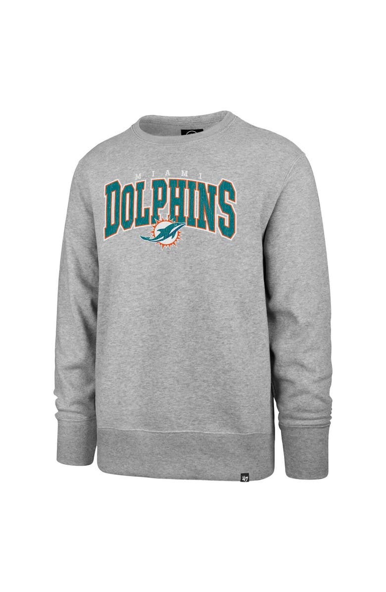 '47 Men's '47 Gray Miami Dolphins Varsity Block Headline Pullover Sweatshirt, Alternate, color, Gray