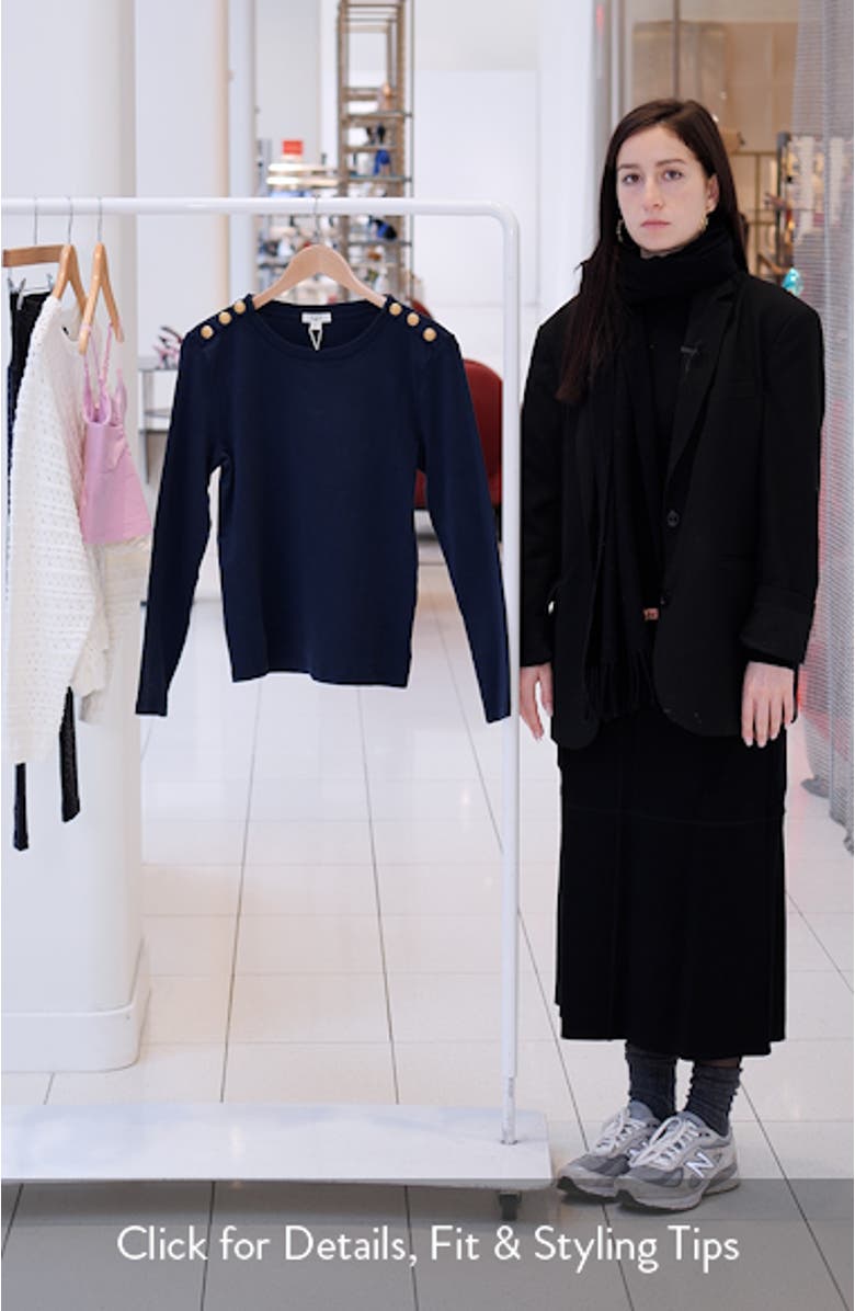 Shoulder Button Detail Stretch Cotton Top, sales video thumbnail