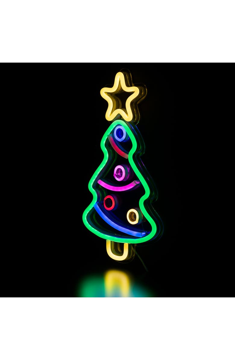 Northlight LED Neon Lighted Christmas Tree Wall or Window Decoration - 15", Alternate, color, Multi