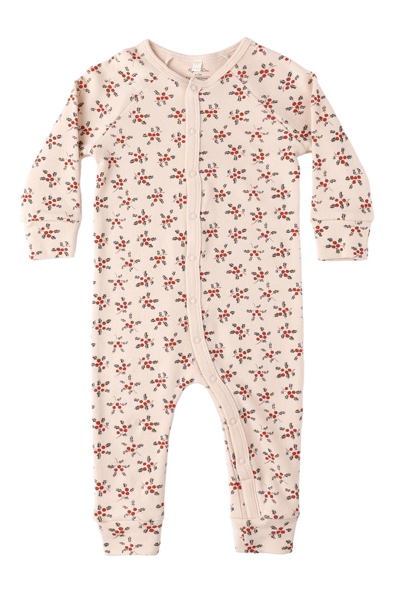 Holly Berry Fitted Pajamas, Main, color, PETAL