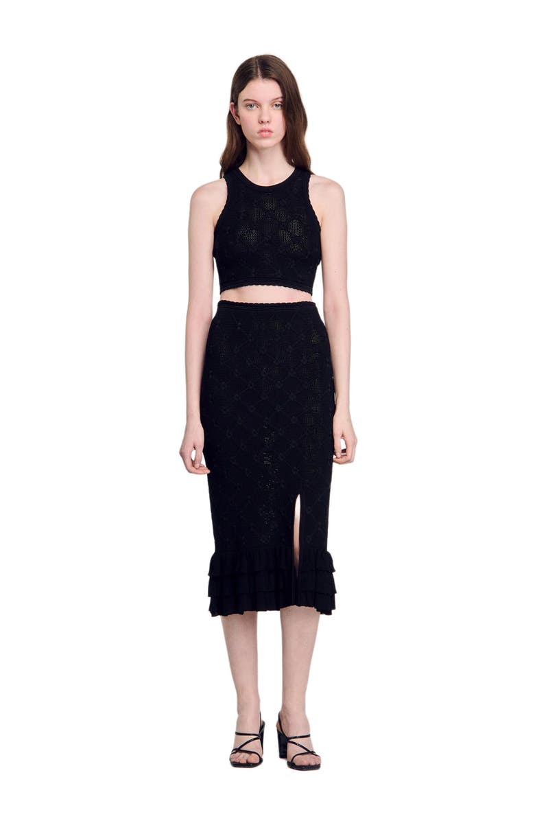 SANDRO Decorative knit top, Alternate, color,