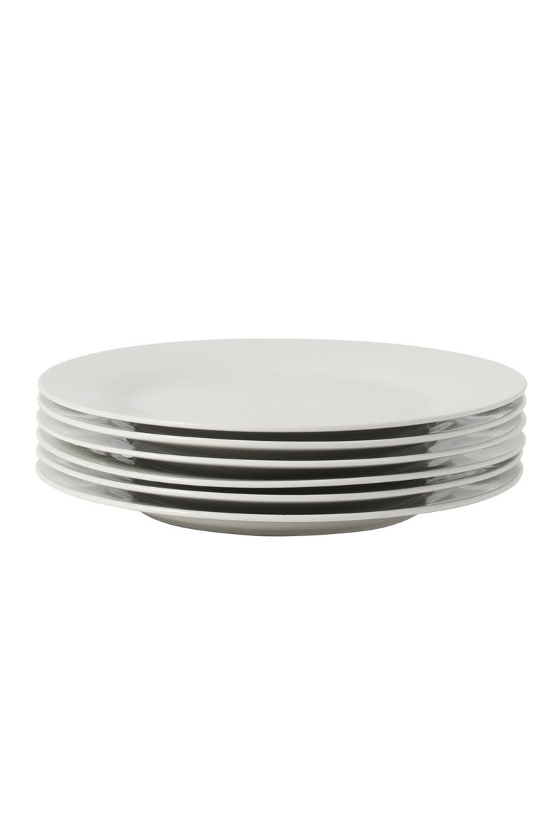 Great Essentials Fine Ceramic Dinner Plate Set, Alternate, color, White
