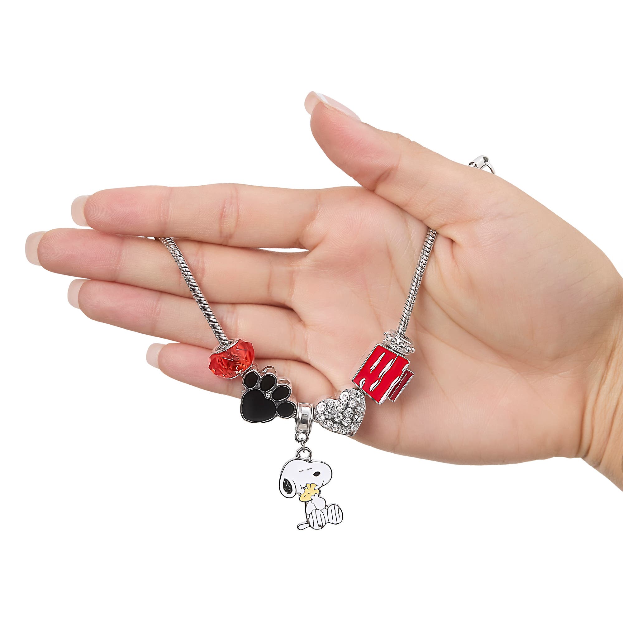 thumbnail image 2 of Snoopy & Friends Peanuts Assorted Metal Charm Bracelet – Silvertone – New 2 of 6