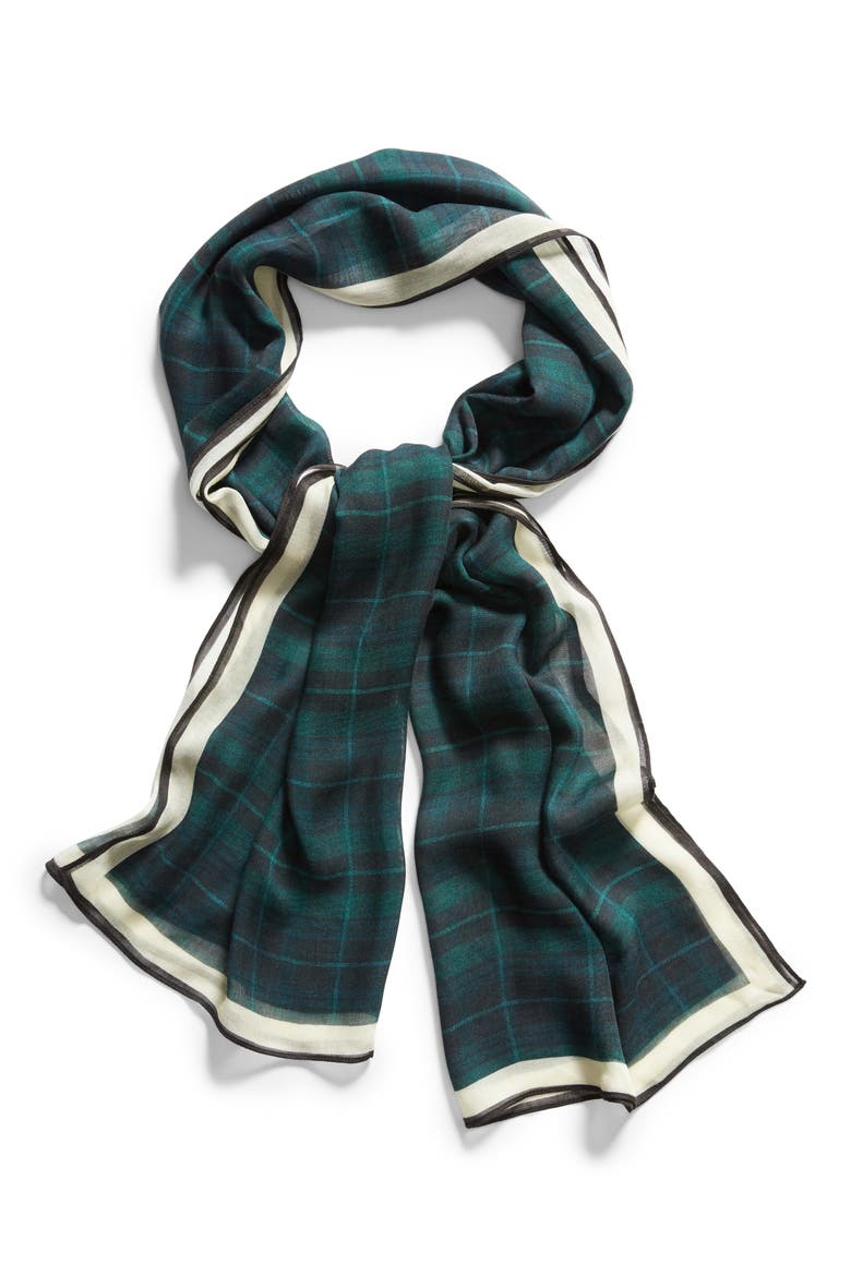 Plaid Scarf, Alternate, color, DARK GREEN