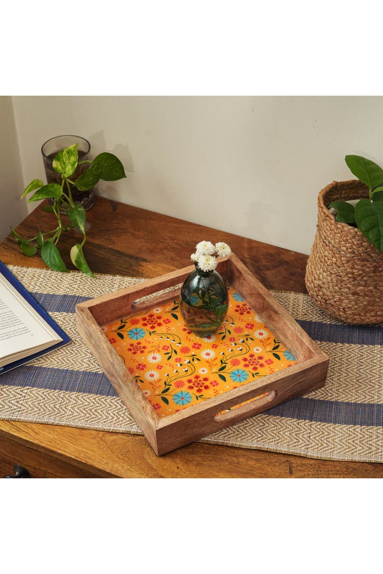 Sunburst Bloom Inlay Tray, Alternate, color, Sunburst