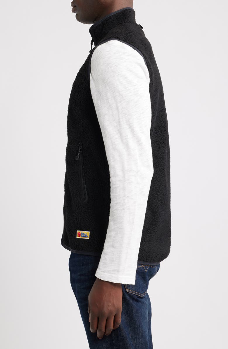 Fjällräven Vardag High Pile Fleece Vest, Alternate, color, Black