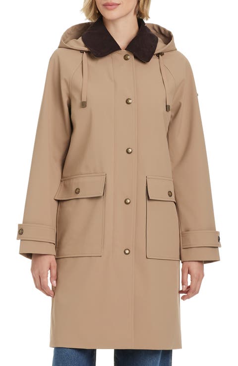 Contrast Collar Longline Raincoat