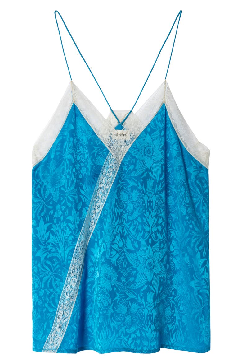 Cora Silk Jacquard Camisole, Alternate, color, BLEU DE FRANCE