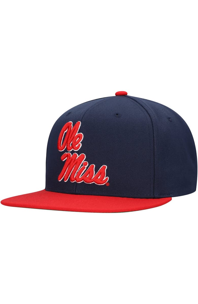 Mitchell & Ness Men's Mitchell & Ness Navy/Red Ole Miss Rebels 2-Tone 2.0 Snapback Hat, Main, color, Navy