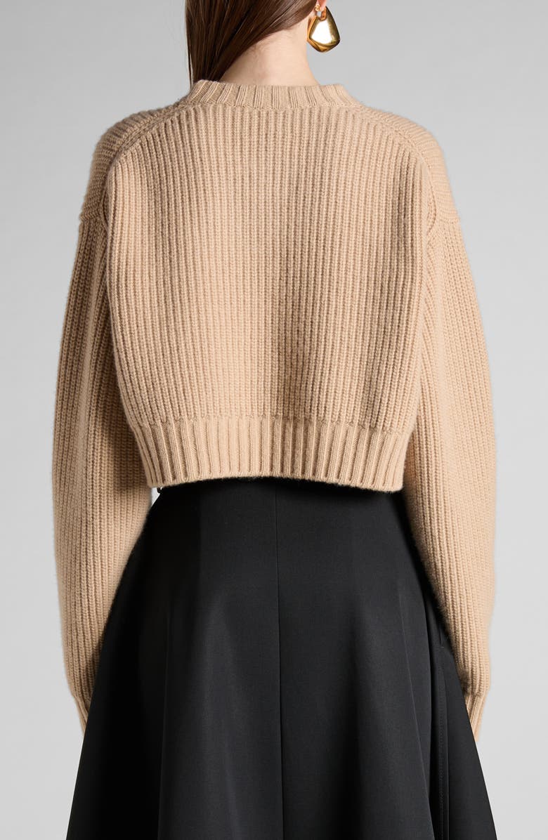 Bottega Veneta Oversize Wool & Cashmere Rib Crop Sweater, Alternate, color, 
